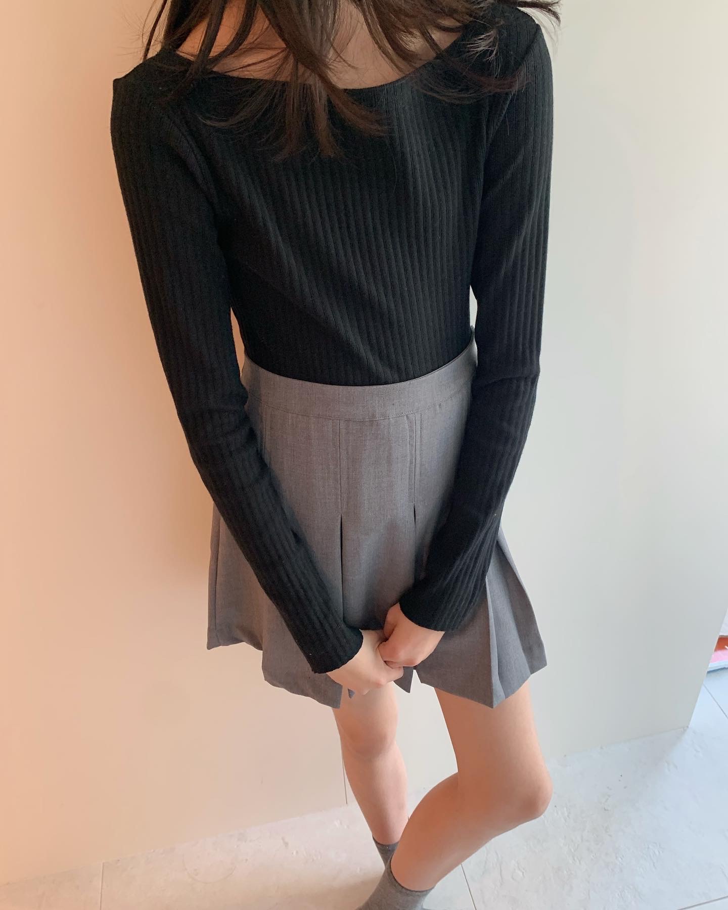 [바로배송] High School Skirt [GREY]