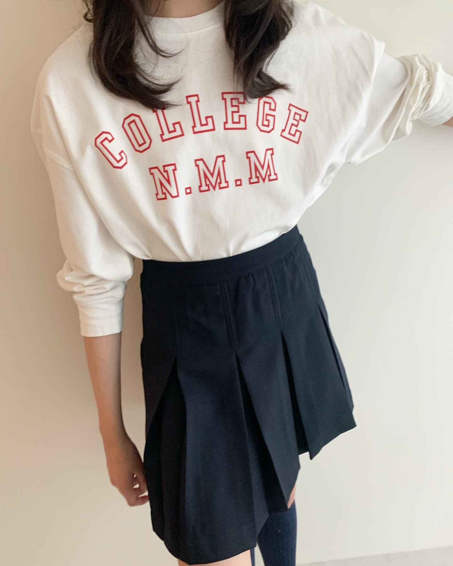 [바로배송] High School Skirt [NAVY]